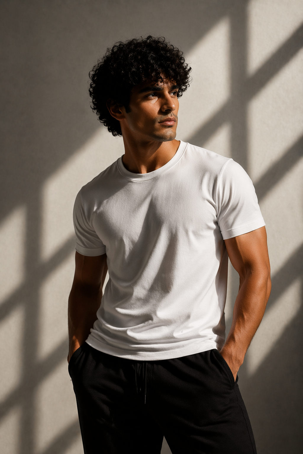 LETVX Men’s Premium Cotton Sports T-Shirt White