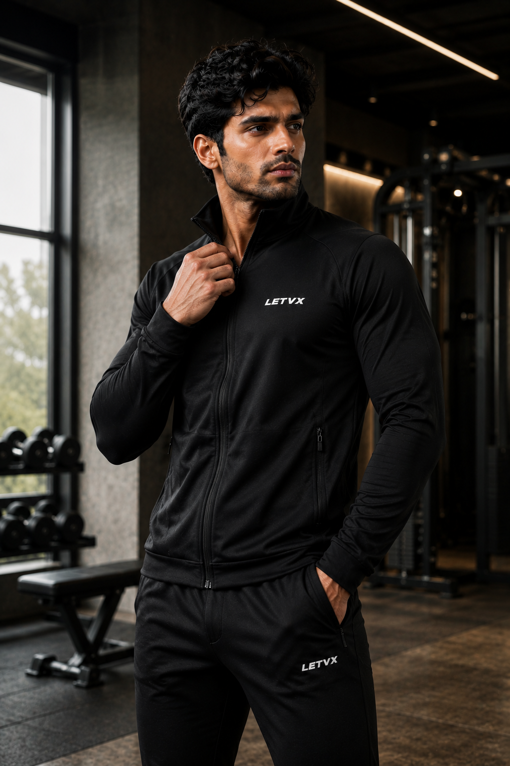 LETVX Premium Black Sports Jacket – Lightweight, Quick-Dry