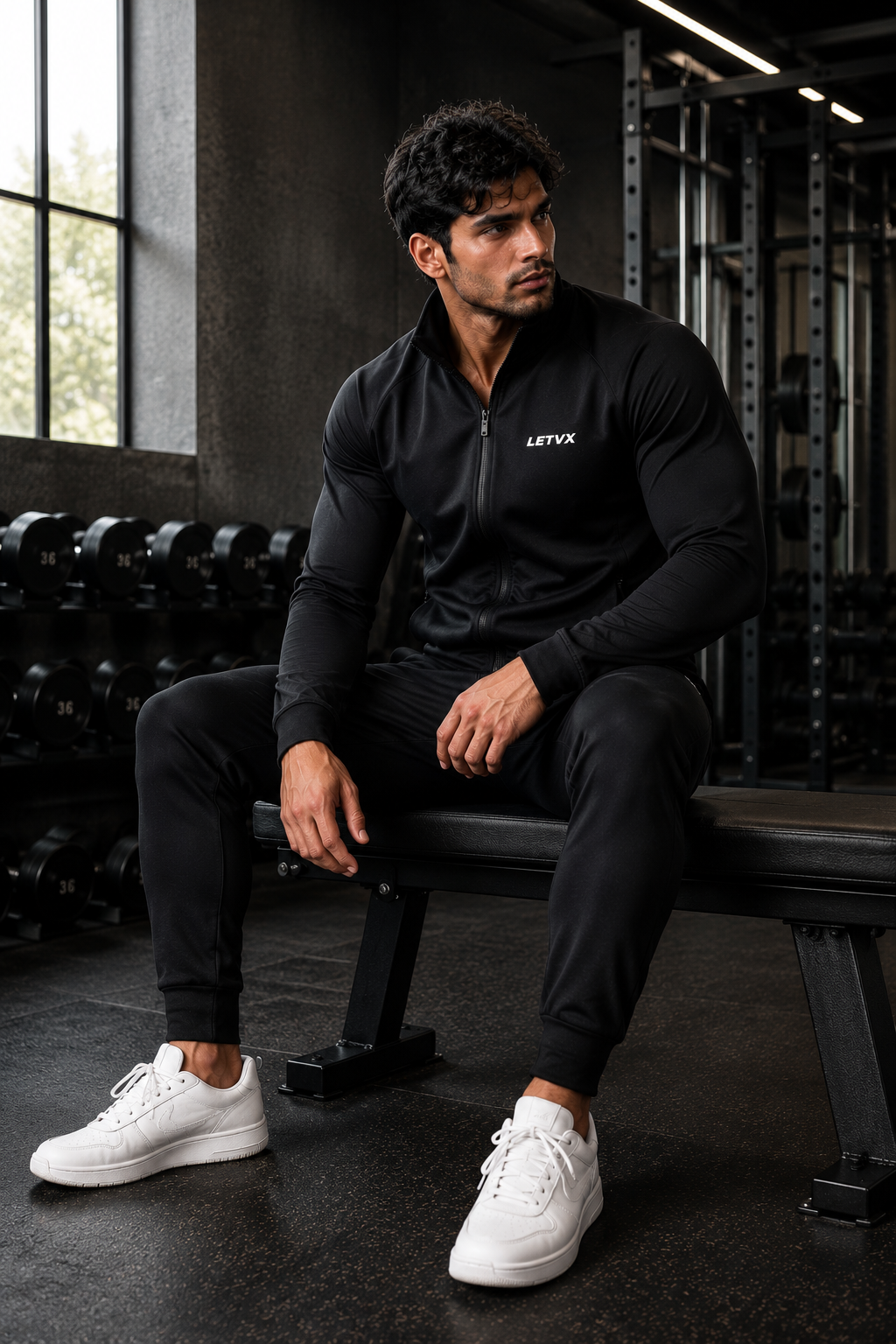 LETVX Premium Black Sports Jacket – Lightweight, Quick-Dry