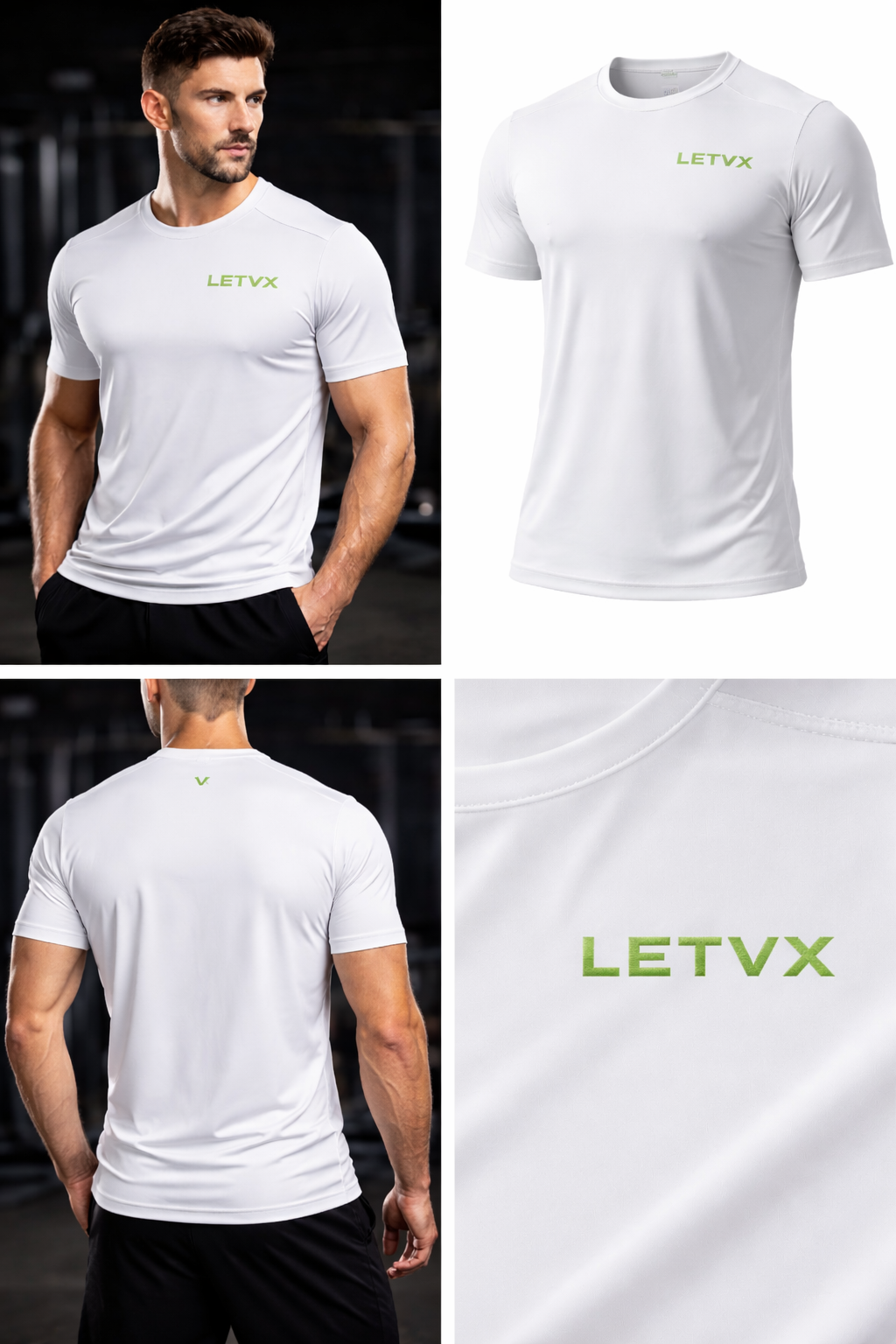 LETVX Stealth Performance T-shirt White