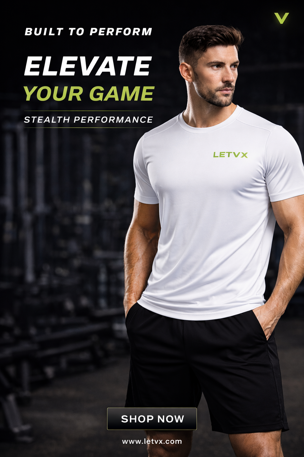 LETVX Stealth Performance T-shirt White