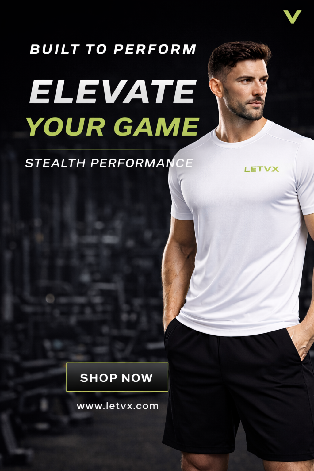 LETVX Stealth Performance T-shirt White