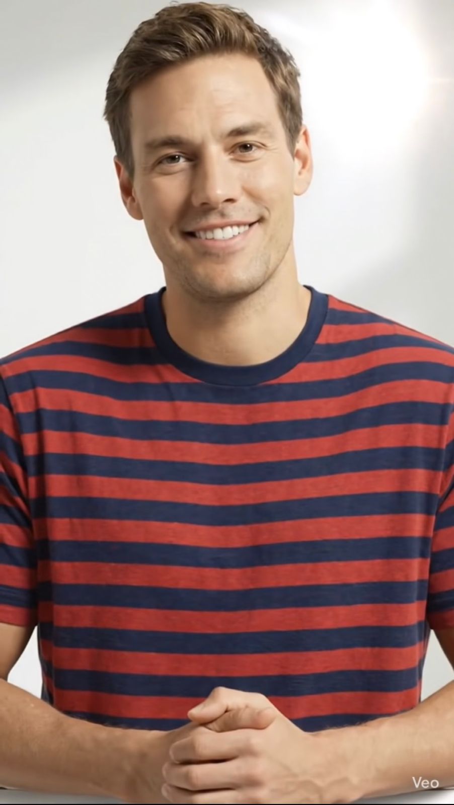 LETVX Men’s Red & Navy Blue Striped Cotton T-Shirt – Premium Casual Summer T-Shirt for Men