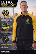 LETVX Black & Yellow Sports Jacket for Men | Lightweight Gym & Running Activewear